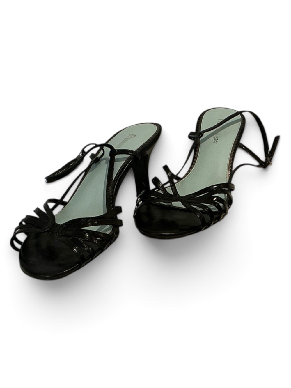 Etienne Aigner Black Strappy Slingback Heels